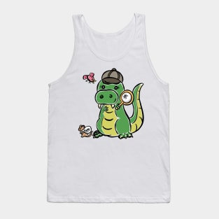 Detective Tyrannosaurus Dinosaur Dino Cartoon Cute Character Tank Top